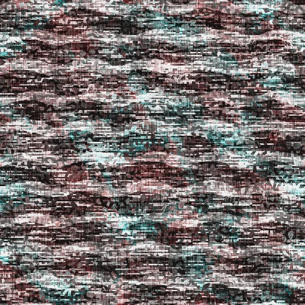 얼룩덜룩 한 볼기와 줄 무늬 패턴 배경. 바다 속에서 반복되는 파란색 어항이다. 수평 파 (Horizontal wave) 는 섬유를 줄 무늬로 한 것이다. 퇴색되어 가는 음울 한 빛 이 인쇄 된 부분을 온통 뒤덮고 있다 — 스톡 사진
