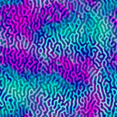 Benekli lekeli lekeli kusurlu arka plan. Mor mavi, kravat boyasını silmiş. Kusursuz çeşitlendirilmiş boho yaz tekstil malzemesi. Dekoratif soluk sıkıntılı bulanıklık tüm parmak izi