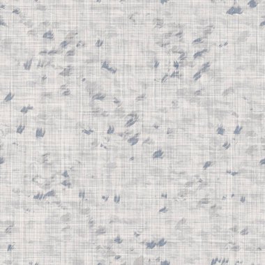 Seamless french farmhouse geo abstract linen printed fabric background. Provence blue gray pattern texture. Shabby chic style woven background. Textile rustic scandi all over print effect. Watercolor. clipart