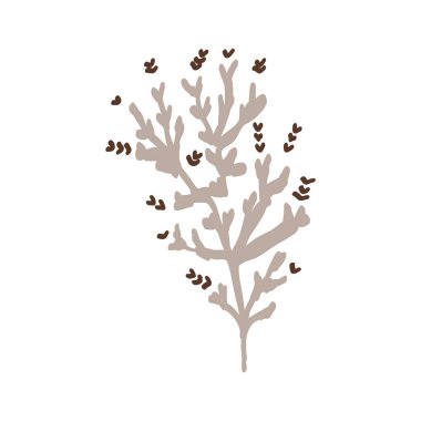 Saf, karalama nötr çiçek motifi ikonu. Şirin, kırsal halk silueti illüstrasyon klibi. Dekoratif el oymalı lino unisex çıkartması. İzole edilmiş asgari cinsiyet nötr. Vektör tasarım ögesi