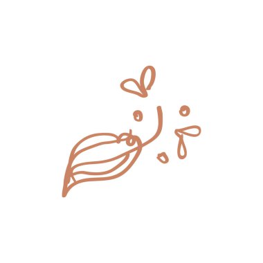 Saf, karalama nötr çiçek motifi ikonu. Şirin, kırsal halk silueti illüstrasyon klibi. Dekoratif el oymalı lino unisex çıkartması. İzole edilmiş asgari cinsiyet nötr. Vektör tasarım ögesi