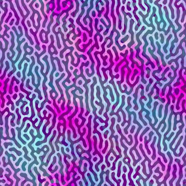 Benekli lekeli lekeli kusurlu arka plan. Mor mavi, kravat boyasını silmiş. Kusursuz çeşitlendirilmiş boho yaz tekstil malzemesi. Dekoratif soluk sıkıntılı bulanıklık tüm parmak izi