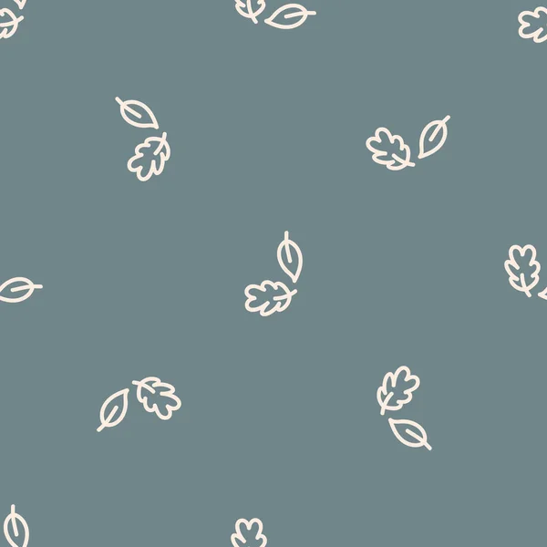 Seamless background leaf gender neutral pattern. Whimsical minimal earthy 2 tone color. kids nursery wallpaper or boho cartoon foliage fashion all over print. — Stock Vector