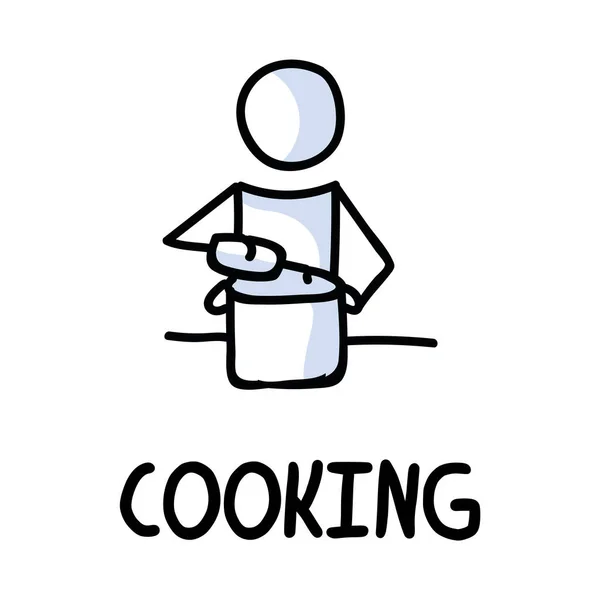 Vložte figurky ikonu domácí kuchyně. Piktogram šéfkuchaře s textem — Stockový vektor