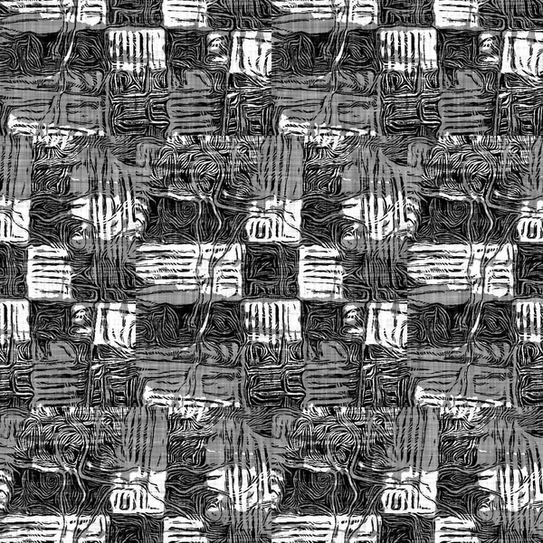 Sömlös svart vit vävd duk geometrisk linnestruktur. Två ton monokroma mönster bakgrund. Modern textilväv effekt. Maskulint formmotiv upprepat jpg tryck. — Stockfoto