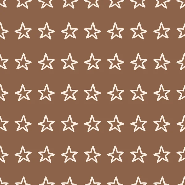 Seamless background star gender neutral pattern. Whimsical minimal earthy 2 tone color. kids nursery wallpaper or boho cartoon space fashion all over print. — Stock Vector