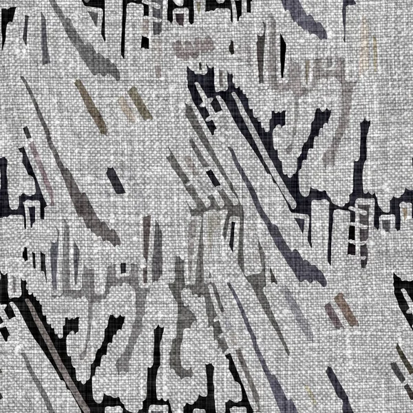 Rústico mottled carvão cinza abstrato francês linho textura fundo. Usado neutro tecido vintage velho tecido impresso. Atormentado por toda a impressão. Irregular desigual manchado efeito grunge áspero. — Fotografia de Stock