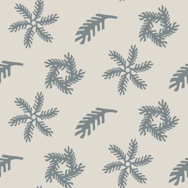 Tatil geçmişinde kusursuz, minimum kış dalı. Stilize ladin dalı duoton deseni. Scandi şenlik noel motifi geçmişi. Basit modern Noel yaprakları dijital hediye paketi kağıdı..