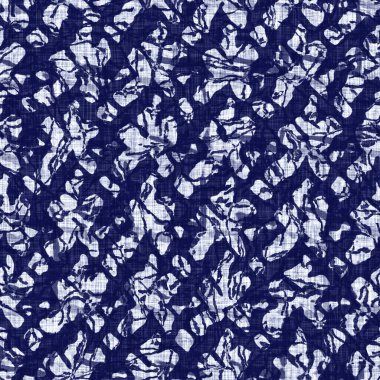 Denim çivit mavisi dokuması. Klasik doğal boya baskılı pamuk tekstil etkisi. Silinmiş ev dekoru arka planı. Japon boro tarzı kumaş baskı malzemesi.