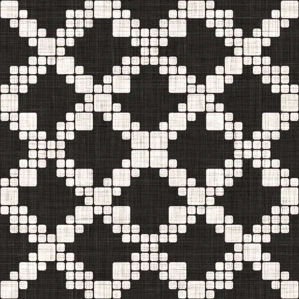 Tessuto senza cuciture tessuto bianco nero trama geometrica lino. Sfondo bicolore modello monocromatico. Moderno effetto tessitura tessile. Modello di forma maschile ripetizione stampa jpg — Foto Stock