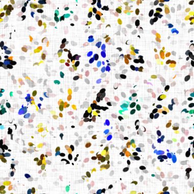 Suluboya düzensiz konfeti lekeli arka plan. Elle boyanmış tuhaf parti karnavalı kusursuz desen. Hoş desenli pamuk parçacıkları..