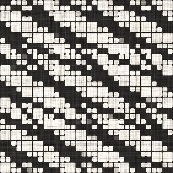 Seamless black white woven cloth geometric linen texture. Two tone monochrome pattern background. Modern textile weave effect. Masculine shape motif repeat jpg print. — Stock Photo, Image