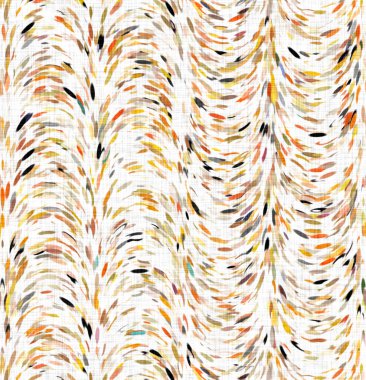 Suluboya fırçalanmış noktalı arkaplan. Elle boyanmış tuhaf empresyonist karnaval kusursuz desen. Dekoratif dalgalı yıkama boyası her yerde..