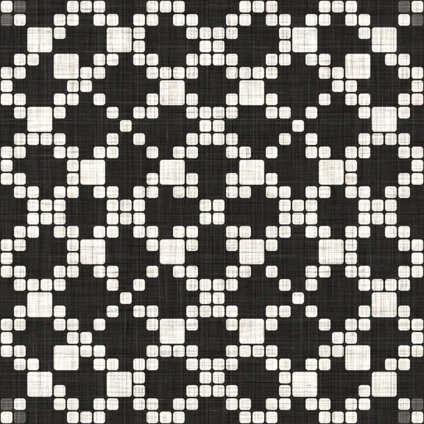 Textura de lino geométrica de tela tejida blanca negra sin costuras. Fondo de patrón monocromo de dos tonos. Efecto de tejido textil moderno. Motivo de forma masculina repetición jpg print — Foto de Stock