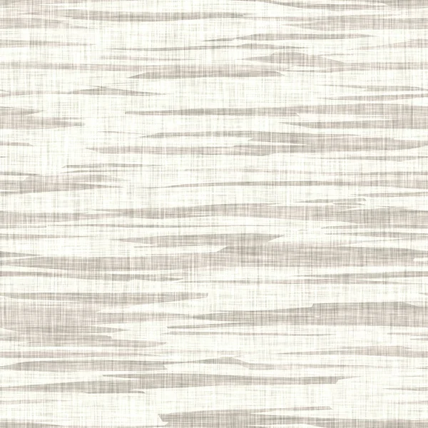 Linen texture background with wavy broken stripe. Organic irregular striped seamless pattern. Modern plain natural eco textile for home decor. Farmhouse wave style rustic grey all over print. — Stock Photo, Image