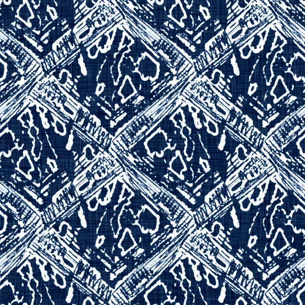 Kwas myć niebieski jean efekt tekstury z dekoracyjnym tle geo lnu. Dżinsowe tkaniny odzieżowe bez szwu na nadruku. — Zdjęcie stockowe
