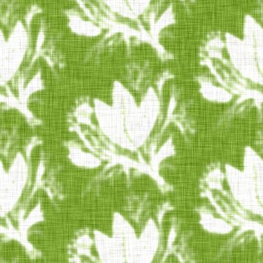 El yapımı çiçek motifli keten dokusu. Kaprisli bahçe pürüzsüz desen. Ev dekorasyonu için modern bahar karalama ürünleri. Her tarafı botanik tarama tarzı kırsal yeşil..