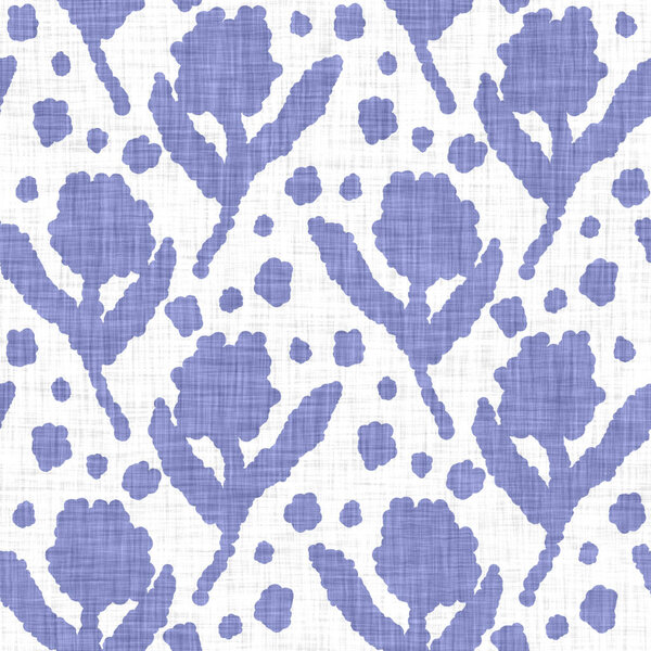 Watercolor flower motif background. Hand painted earthy whimsical seamless pattern. Modern floral linen textile for spring summer home decor. Decorative scandi style colorful nature all over print.