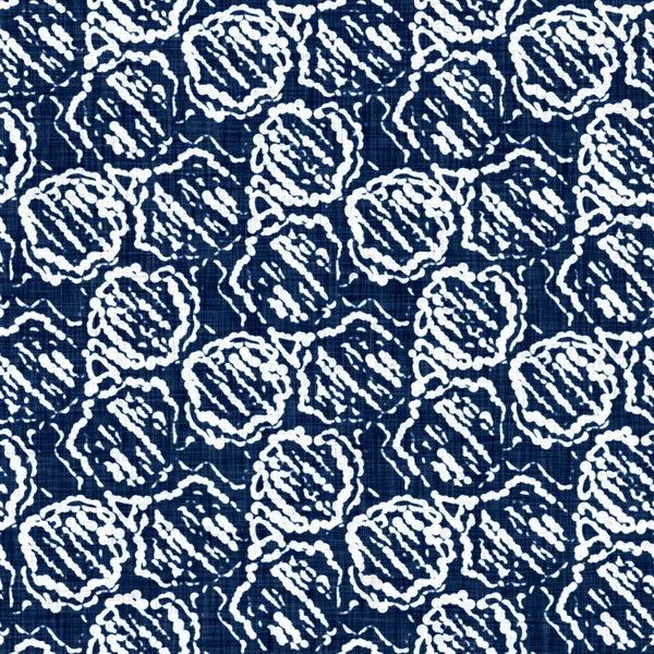 Laver à l'acide texture effet jean bleu avec fond motif géo lin décoratif. tissu de tissu de mode textile denim sans couture partout imprimer. — Photo