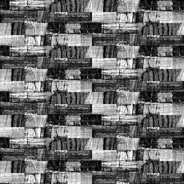 Textura de lino geométrica de tela tejida blanca negra sin costuras. Fondo de patrón monocromo de dos tonos. Efecto de tejido textil moderno. Motivo de forma masculina repetición jpg print. —  Fotos de Stock