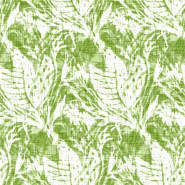 El yapımı çiçek motifli keten dokusu. Kaprisli bahçe pürüzsüz desen. Ev dekorasyonu için modern bahar karalama ürünleri. Her tarafı botanik tarama tarzı kırsal yeşil..