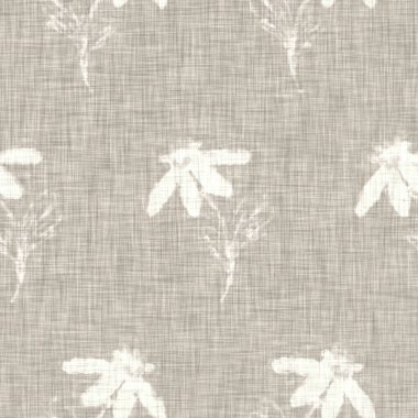 El yapımı gri çiçek motifli keten kumaş. Kaprisli bahçe pürüzsüz desen. Ev dekorasyonu için modern bahar karalama ürünleri. Her yerde botanik scandi tarzı rustik ekolojik eko-ekru var.