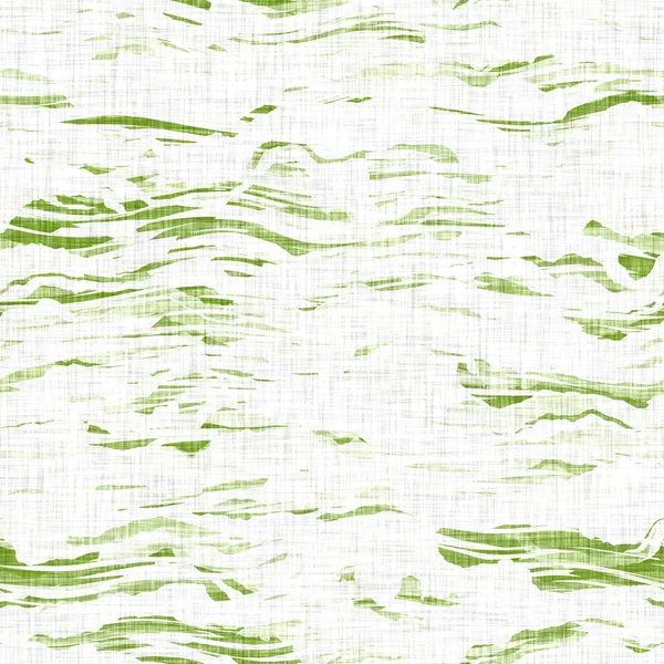 折れ線で質感の背景をリネン。有機不規則な縞模様シームレスパターン。家庭の装飾のための現代的な平易な2トーン春の繊維。Farmhouse scandi style rustic green all over print. — ストック写真
