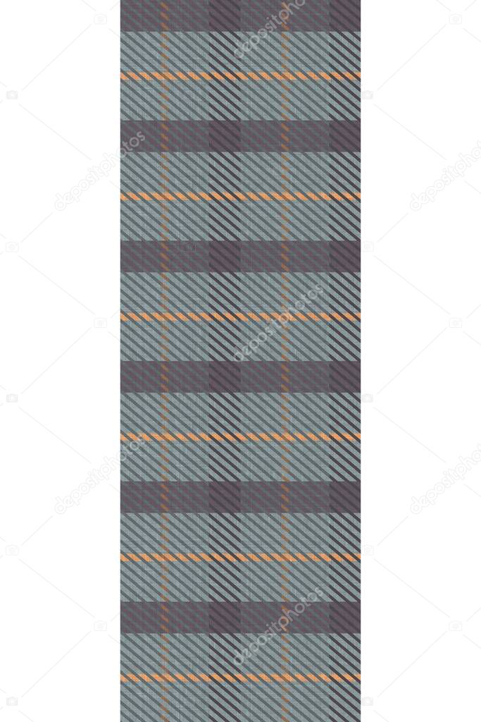 Cute gender neutral tartan seemless vertical border pattern. Checkered scottish flannel print for celtic home decor. For highland tweed trendy graphic design. Tiled rustic edging grid. 