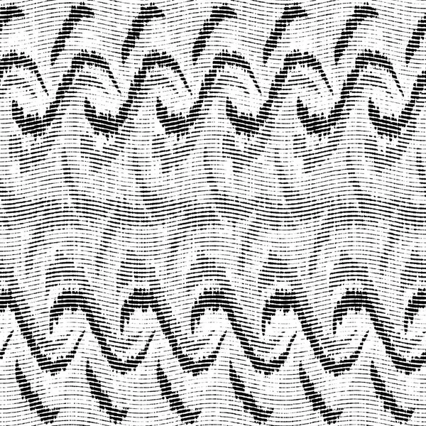 거무스름하고 흰 줄무늬가 헤링본 스타일로 짜여져 있다. 50 가지의 단색 패턴 이 있습니다. 현대식 직물짜기 효과. 마스 카린 손상된 라인 반복 jpg 프린트. — 스톡 사진