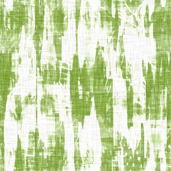 Leke efektli keten dokusu. Organik düzensiz, pürüzsüz desen. Ev dekorasyonu için modern düz 2 tonlu bahar tekstili. Çiftlik evi tarama stili kırsal yeşil her yerde..