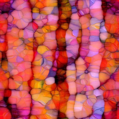 Benekli lekeler, pürüzsüz desen. Canlı boho organik şekil yapısı. Boyalı moda soyut moda baskıları ve çok renkli alan boyalı tekstil. 