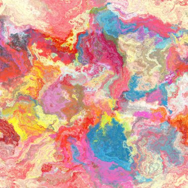 Kusursuz, soyut, fırçalanmış mermer dokular. Gökkuşağı parlak malzeme desenli arka plan. Boho yaz enerjisi boyanmış tekstil baskısı. 