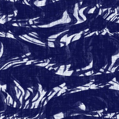 Denim çivit mavisi dokuması. Klasik doğal boya baskılı pamuk tekstil etkisi. Silinmiş ev dekoru arka planı. Japon boro tarzı kumaş baskı malzemesi.