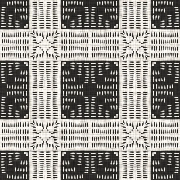 Tecido de tecido branco preto sem costura textura de linho geométrica. Dois tons de fundo padrão monocromático. Efeito de tecelagem têxtil moderno. masculino forma motivo repetição jpg impressão — Fotografia de Stock