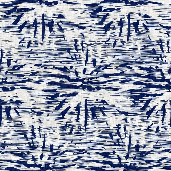 Tissu teint indigo motifs mouchetures aléatoires texture. Teinture de tissu de mode textile sans couture résister partout imprimer. Impression bloc kimono japonais. Haute résolution effet batik marbré swatch. — Photo