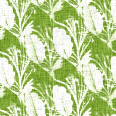 El yapımı yaprak motifli keten dokusu. Kaprisli bahçe pürüzsüz desen. Ev dekorasyonu için modern bahar yeşillik tekstili. Her tarafı botanik tarama tarzı kırsal yeşil..