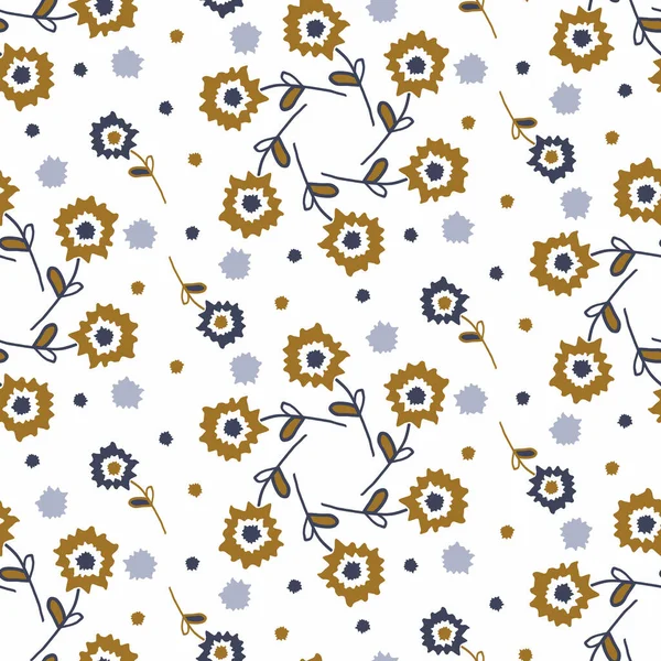 Masculine geometric flower seamless pattern. Classic retro geo shape for digital scrapbook paper and repeatable men gift wrap design in vector. — Stock Vector