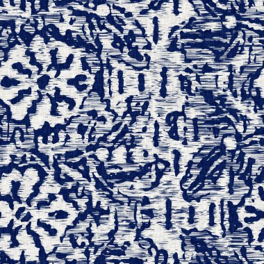İndigo boyalı kumaş desenli çiçek deseni. Kusursuz tekstil kumaş boyası baskıya dayanıklıdır. Japon kimono bloğu baskısı. Yüksek çözünürlüklü batik etkisi tekrarlanabilir kumaş parçası. 