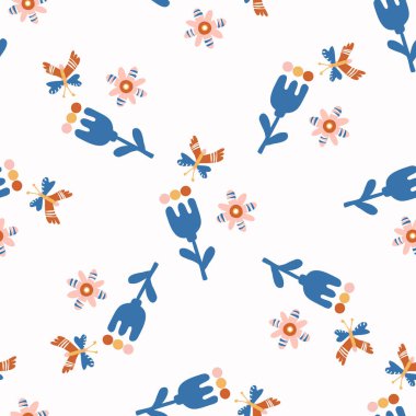 Soyut oyuncu renk biçimi şekil kalıbını keser. Baskıdaki retro çocuklar için kusursuz, modern, basit lino kesim tasarımı. Moda geometrik ev dekorasyonu, çocuk modası, vektör tekrarlı duvar kağıdı. 