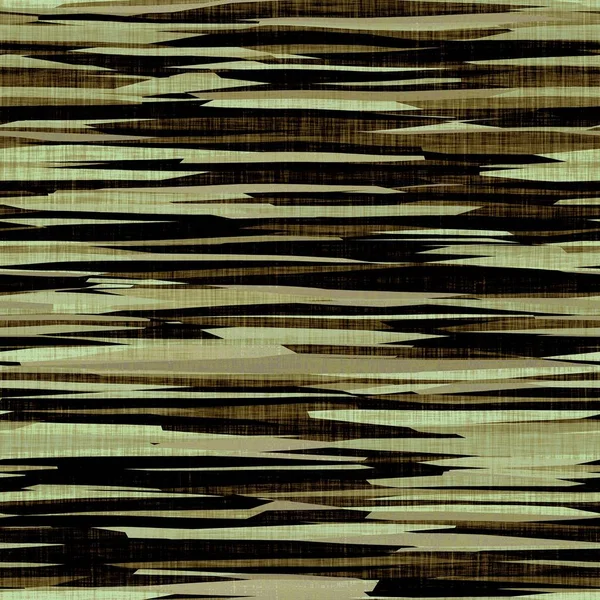 Camouflage dark underbrush wood style texture material. Seamless pattern in earth tones hidden effect. Military and army jungle forest design on khaki cotton textile print.