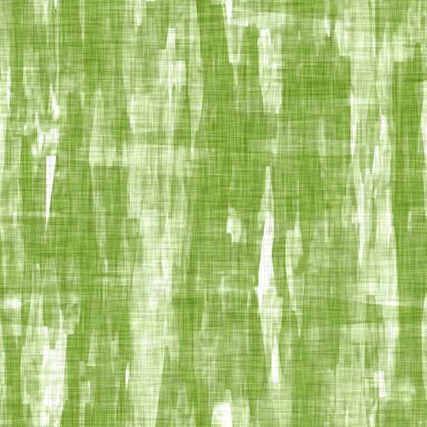 斑状のブロック効果でテクスチャの背景をリネンします。有機不規則なシームレスなパターン。家庭の装飾のための現代的な平易な2トーン春の繊維。Farmhouse scandi style rustic green all over print. — ストック写真