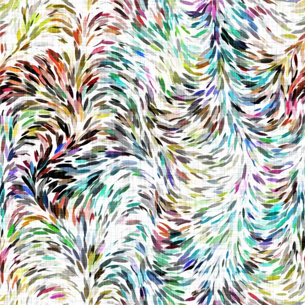 Watercolor painted brushed dotted background. Hand painted whimsical impressionist carnival seamless pattern. Decorative wavy wash dye all over print. — Stock Photo, Image