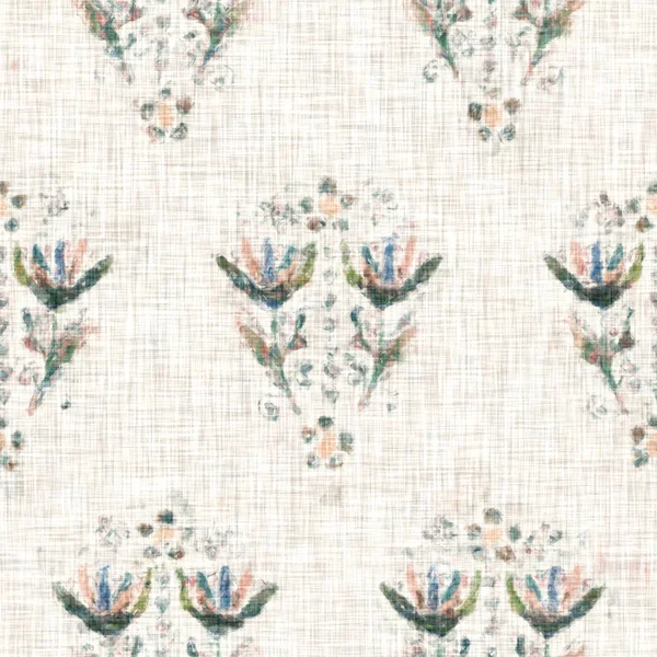 Texture lin motif fleur gris dessiné à la main. Jardin fantaisiste motif sans couture. Textile de nature florale doodle printemps moderne pour le décor de la maison. scandale botanique style rustique éco écru partout imprimer — Photo