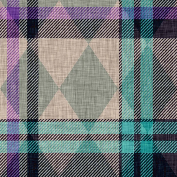 Padrão de tecido argyle xadrez fundo tecer. Diamante tradicional verificado efeito de textura de linho decoração. Tecido de pano de mobiliário macio sem costura. Melange tartan inverno escocês por toda a impressão — Fotografia de Stock