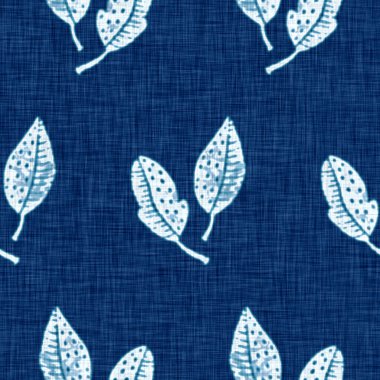 Siyanotipler mavi beyaz botanik keten dokusu. Moda modasının dışına çıkmış modaya uygun sahte fotoğraf yaprağı güneş izi efekti. Tek baskılı yeşillik, 2 tonlu. Yüksek çözünürlüklü tekrar taşı. 