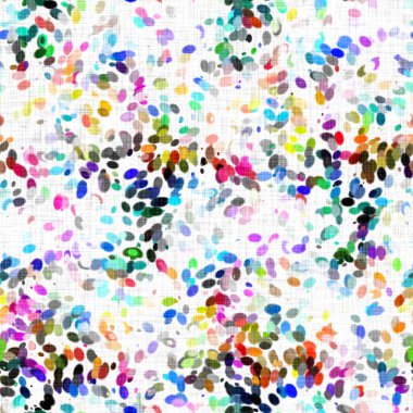 Suluboya düzensiz konfeti lekeli arka plan. Elle boyanmış tuhaf parti karnavalı kusursuz desen. Hoş desenli pamuk parçacıkları..