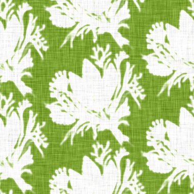 El yapımı çiçek motifli keten dokusu. Kaprisli bahçe pürüzsüz desen. Ev dekorasyonu için modern bahar karalama ürünleri. Her tarafı botanik tarama tarzı kırsal yeşil..