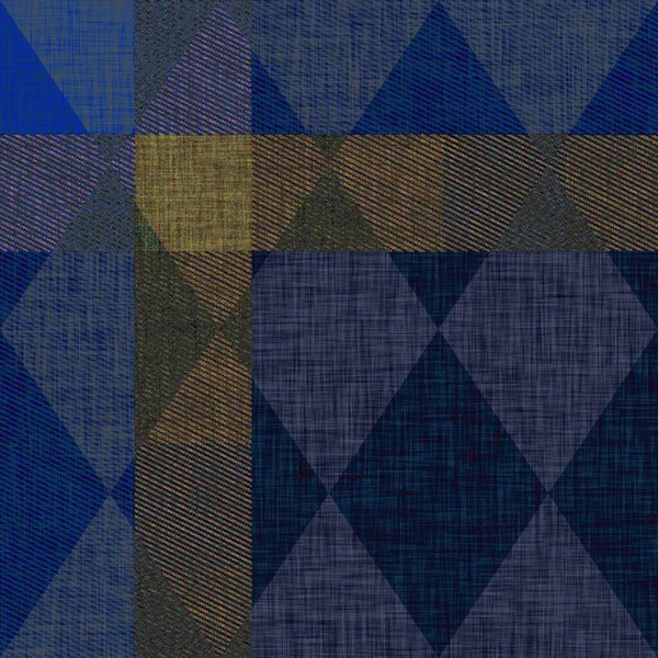 織りのアーガイルは、背景織りのパターンを果たした。伝統的なダイヤモンドは、装飾リネンのテクスチャ効果をチェックした。シームレス柔らかい家具布生地。Melange Scottish Winter tartan｜print — ストック写真