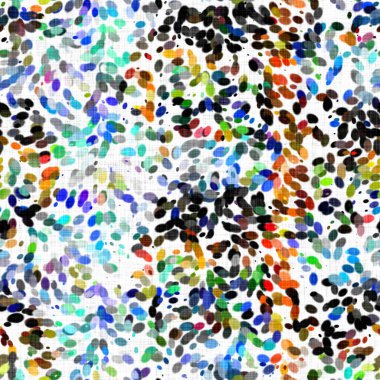 Suluboya düzensiz konfeti lekeli arka plan. Elle boyanmış tuhaf parti karnavalı kusursuz desen. Hoş desenli pamuk parçacıkları..