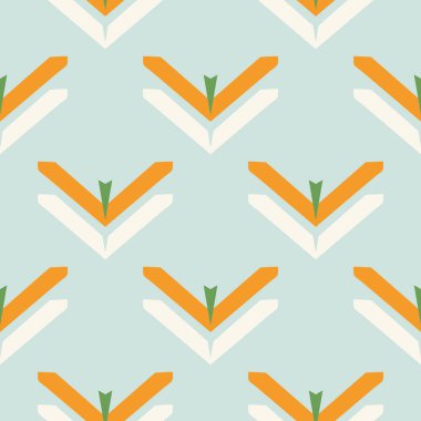 Yaz tropikal simge şeritsiz desen. Dijital albüm kağıdı için parlak retro zig zag hattı ve çocuk tasarımı tekrarı. Vektörde eğlenceli erkeksi gömlek tekstil örneği